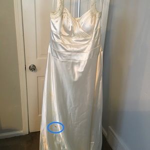 White/ivory bridal gown small stains
